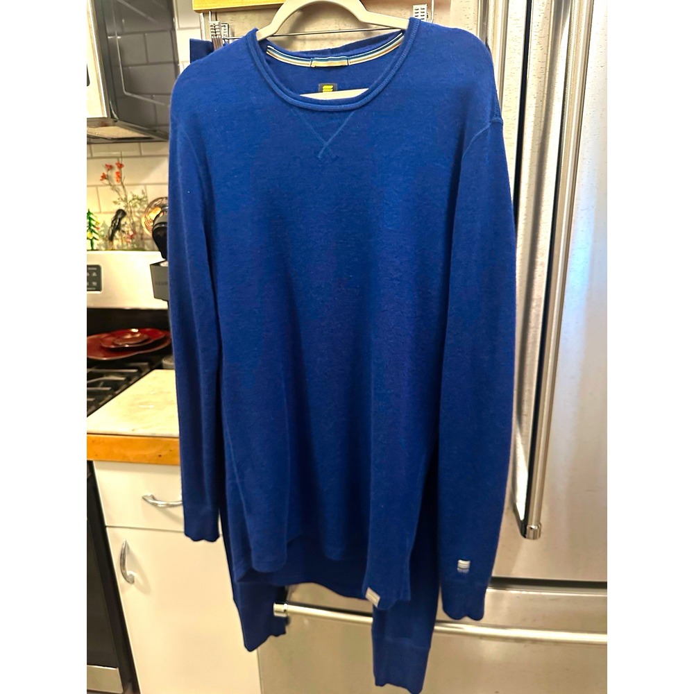 MERIWOOL Men XL 400g Merino Wool Base Layer Set Heavy Weight Thermal Navy Blue